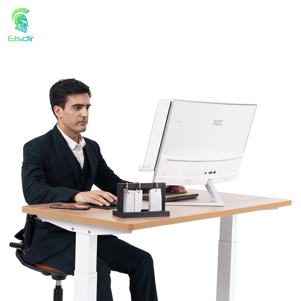 Sit To Stand Manual Hand Crank Height Adjustable Standing Desk