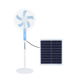 16 / 18 Inch Solar Standing Fan with LED Light | 12 Volt DC Solar Energy Stand Fan