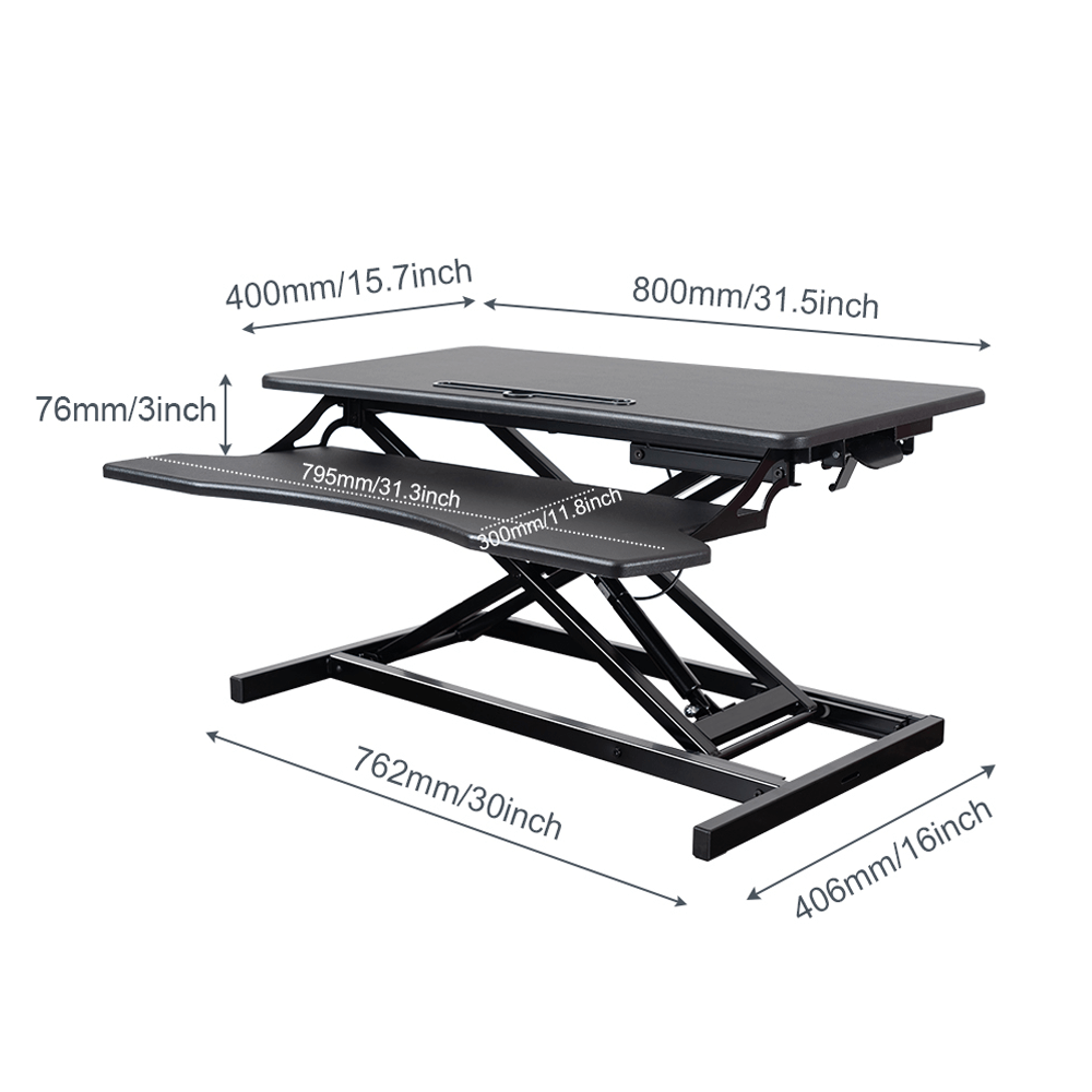 Sit Stand Workstation Standing Desk Converter With Dual Monitor Mount Combo Ergonomic Height Adjustable Tabletop Desk 