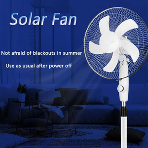 Portable Solar Powered Pedestal Fans, 15W Solar Panel Exhaust DC Fan USB Rechargeable Standing Fan for Outdoor/Indoor