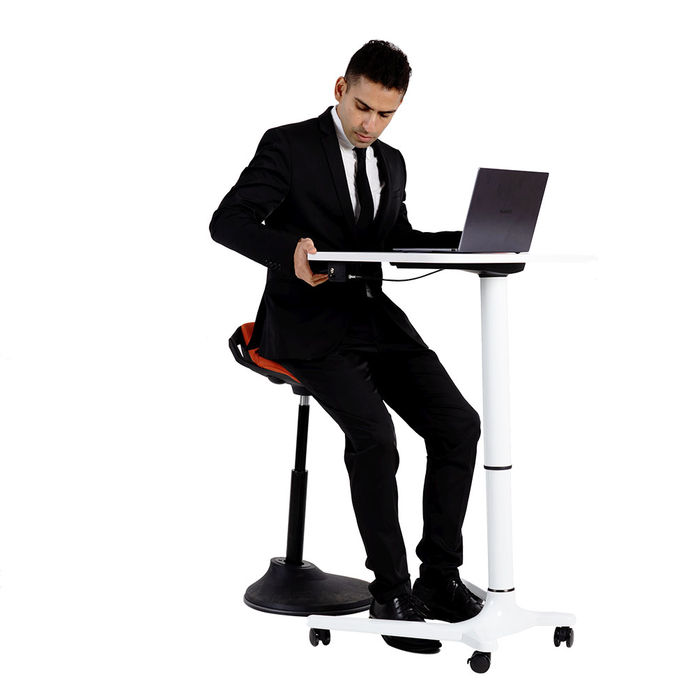 Gas Spring Desk Height Adjustable Desk with Embowed Desktop